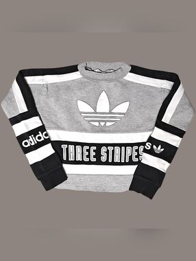 🚺 XS — adidas Originals Cropped Heavyweight French Terry Crewneck Pullover